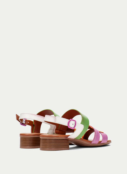 sandalias planas lara rose-papaye-lime