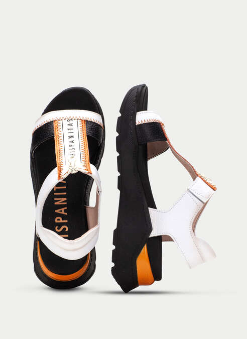 sandalias sport grazia blanche-noir-papaye