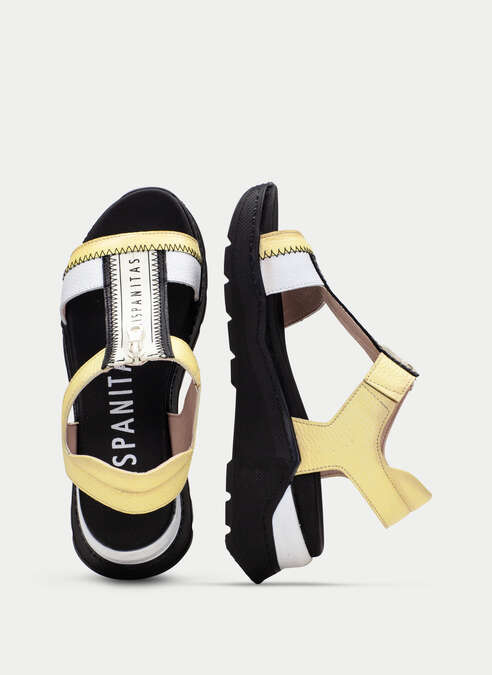 sandalias sport grazia lemon-blanche-noir