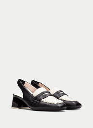 outlet talon-decouvert malta noir-blanche - hispanitas