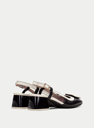 outlet talon-decouvert malta noir-creme - hispanitas
