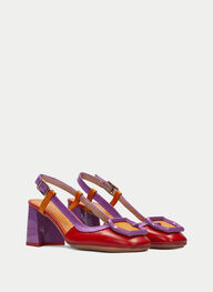 outlet talon-decouvert malta rouge-violet-orange - hispanitas