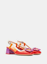 outlet talon-decouvert malta rouge-violet-orange - hispanitas