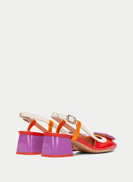 outlet talon-decouvert malta rouge-violet-orange - hispanitas