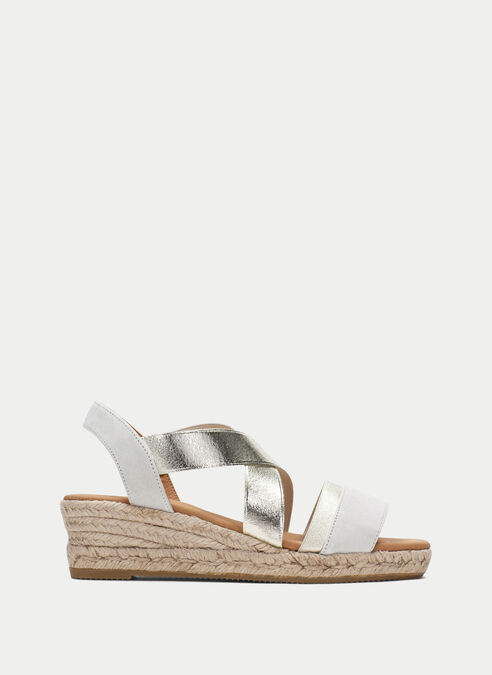 espadrilles yute blanche-or
