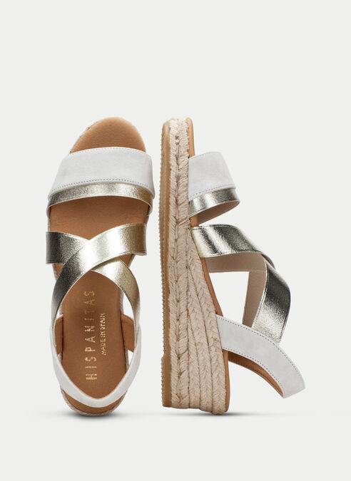 espadrilles yute blanche-or