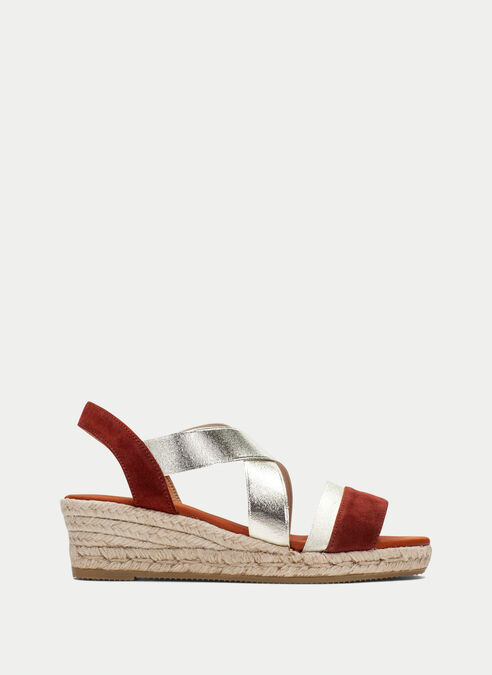 espadrilles yute cuero-oro