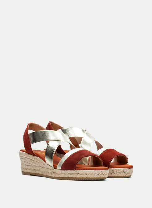 espadrilles yute cuero-oro