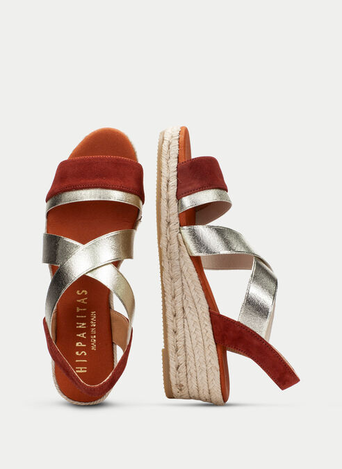 espadrilles yute cuero-oro