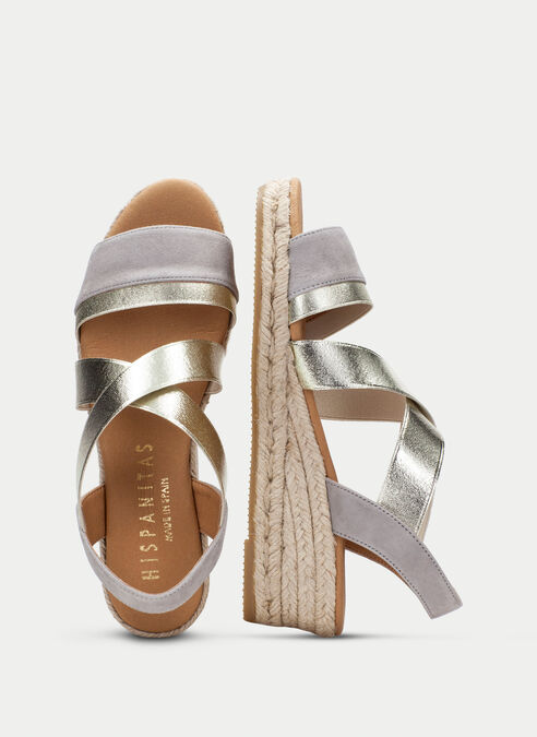 espadrilles yute gris-or