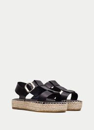 outlet espadrilles yute noir - hispanitas