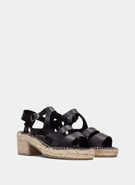 outlet espadrilles yute noir - hispanitas