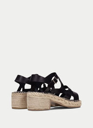 outlet espadrilles yute noir - hispanitas