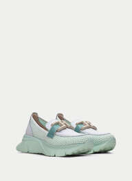 outlet mocassin-sport hawai blanche-aquamarine - hispanitas