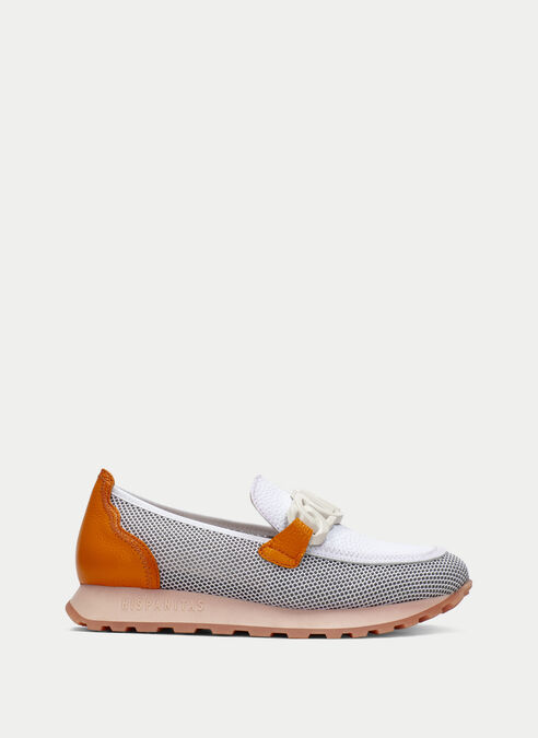 mocasín sport loira blanco-naranja