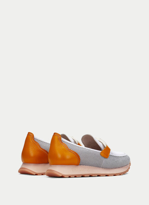 mocasín sport loira blanco-naranja