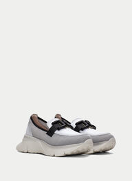 outlet mocassin-sport hawai blanche-noir - hispanitas