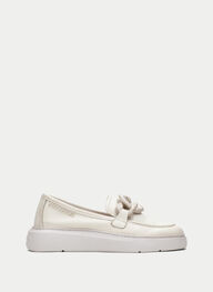 outlet mocassin-sport oceania creme - hispanitas
