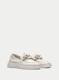 outlet mocassin-sport oceania creme - hispanitas