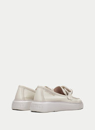 outlet mocassin-sport oceania creme - hispanitas
