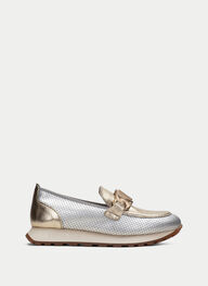 outlet mocasín sport loira oro-plata - hispanitas