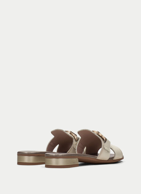 sandalias planas lena cream
