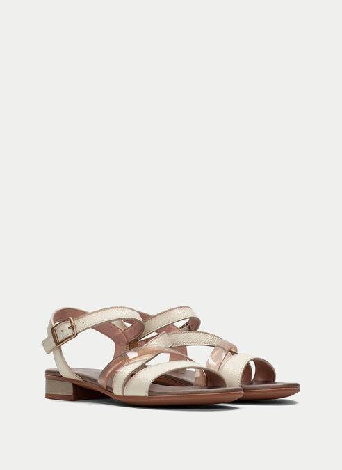 sandalias planas lena creme
