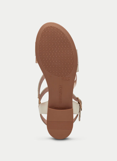sandalias planas lena creme