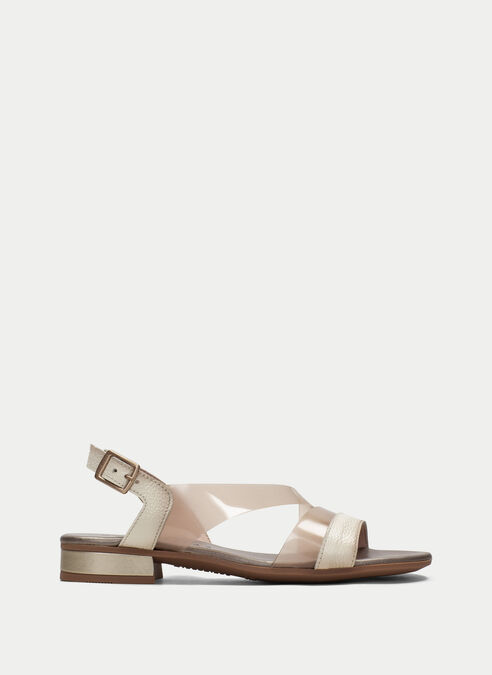 sandalias planas lena creme