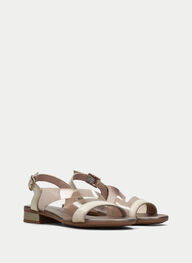 outlet sandale-plane lena creme - hispanitas