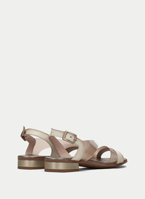 sandalias planas lena creme