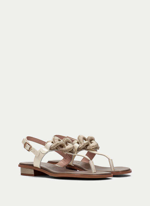 sandalias planas ibiza creme