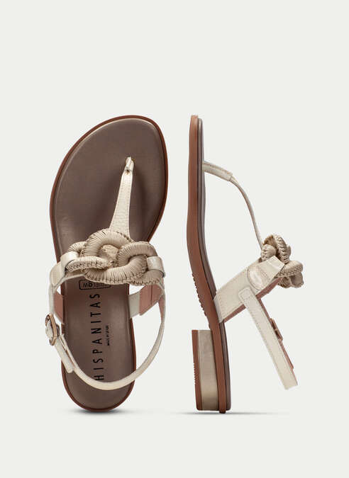 sandalias planas ibiza creme