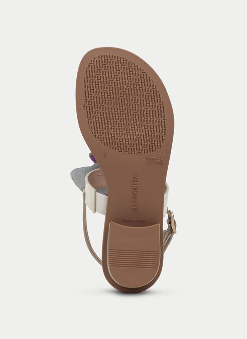 sandalias planas ibiza creme-violet