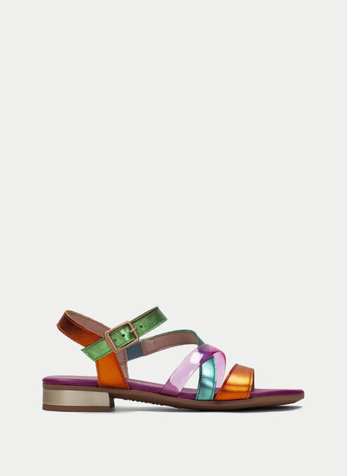 sandalias planas lena multi-metal