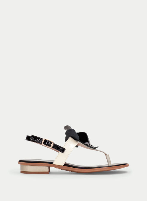 sandalias planas ibiza noir-creme