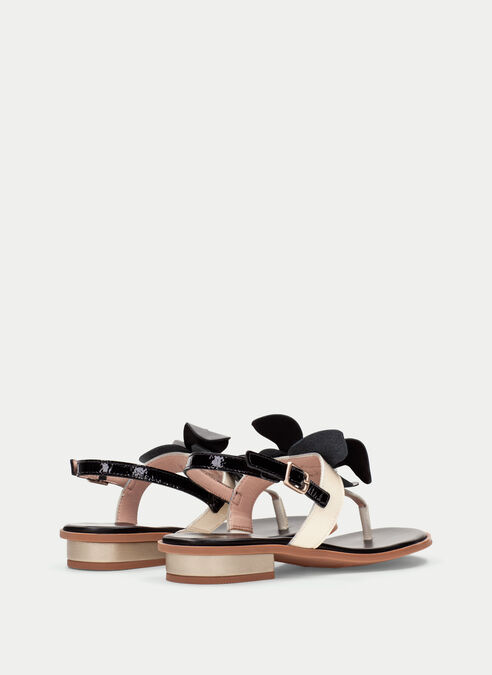 sandalias planas ibiza noir-creme
