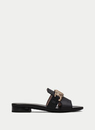 outlet sandali-piatti lena nero - hispanitas