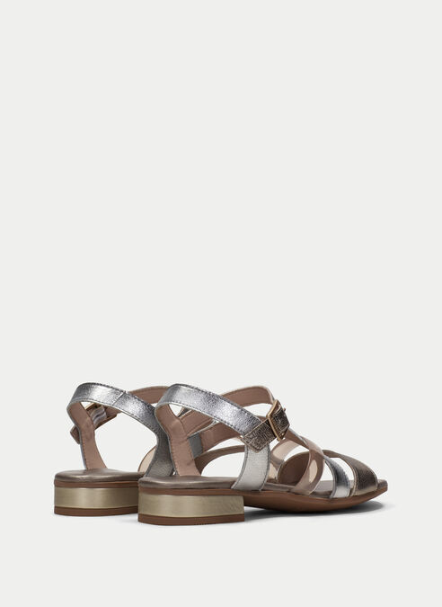 sandalias planas lena or-argent