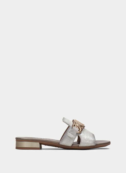 sandalias planas lena plata