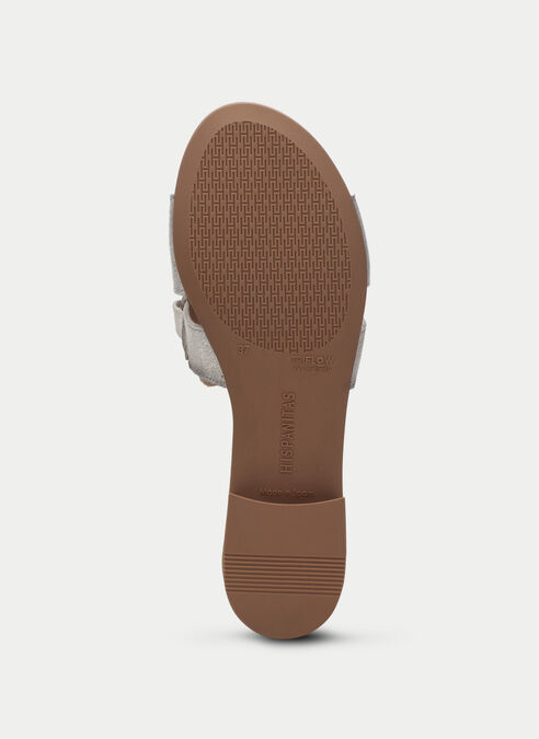 sandalias planas lena plata