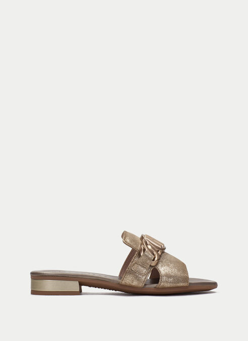 sandalias planas lena platino