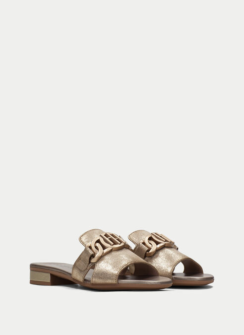 sandalias planas lena platino