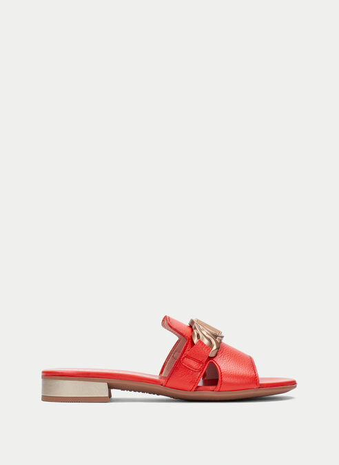 sandalias planas lena rojo