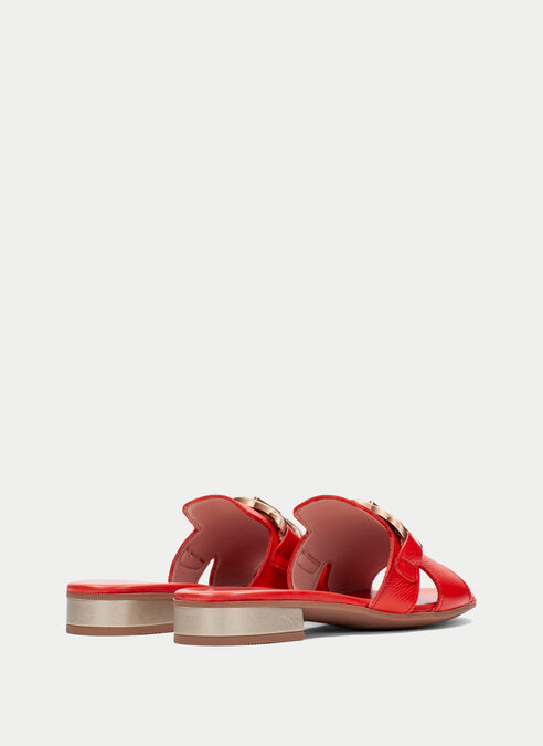 sandalias planas lena rojo