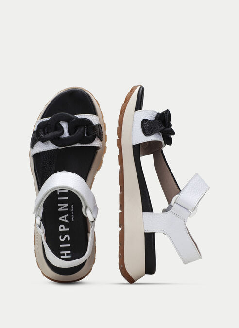 sandalias sport maui blanche-noir