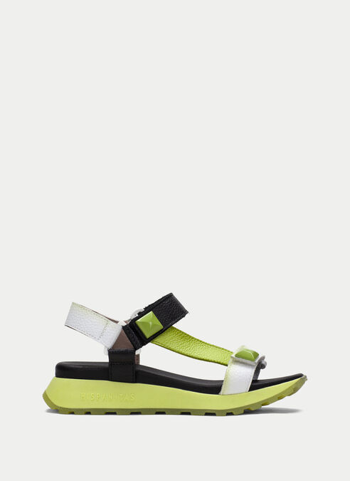 sandalias sport maui black-white-kiwi