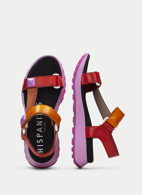 sandalias sport maui rojo-violet-naranja