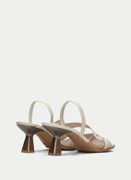 outlet sandalias tacón danielle crema - hispanitas