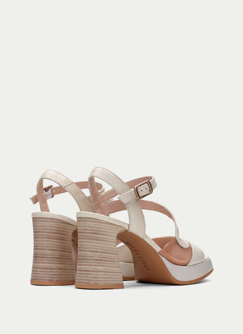 sandalias tacón tahiti creme